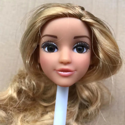 Glasses Eyes With Real Eyelashes Doll Heads Colorful Soft Doll Parts White Skin Doll Accessories Girl Gift Toys Figures