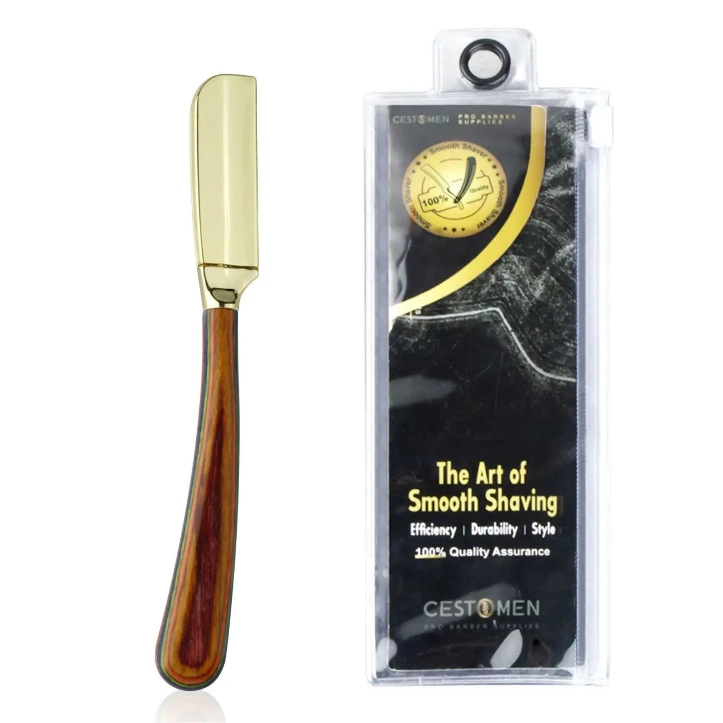 New Professional Baber Beard Straight Edge Shaving Razor Men Hair Removal Tools, Wooden Handle, Anti-Slip Grip for Home Shaving