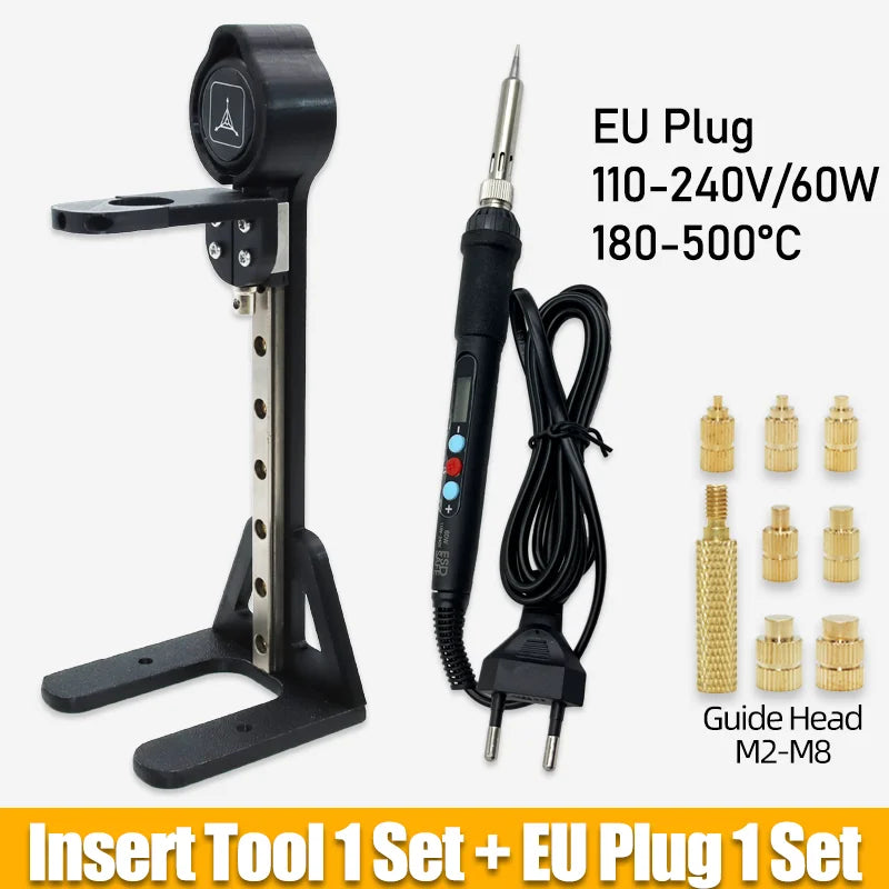 New Brass Heat Set Insert Nut Embedded Manual Implantation Machine Hot Melt Plastic Inserts 3D Printing Press Soldering Iron Tip