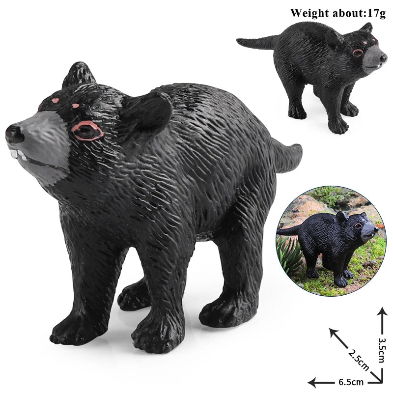 Oenux Forest Wild Animals Badger Brock Tapirus indicus Beaver Anteater Action Figures Model PVC Collection Education Kid Toy