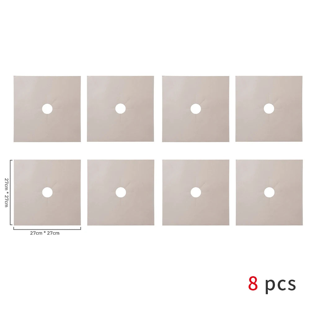 8/4/1pcs Stove Protector Cover Liner Gas Stove Protector Stove Stovetop Burner Protector Kitchen Accessories Mat Cooker 27cm