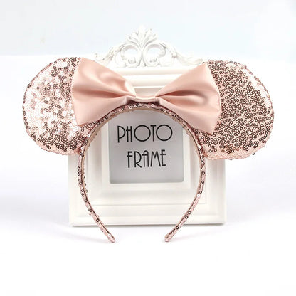 2023 New Cute Performance Party Headband Mickey Minnie Headband Mickey Mouse Bow DY Black Ear Headband Christmas HairAccessories