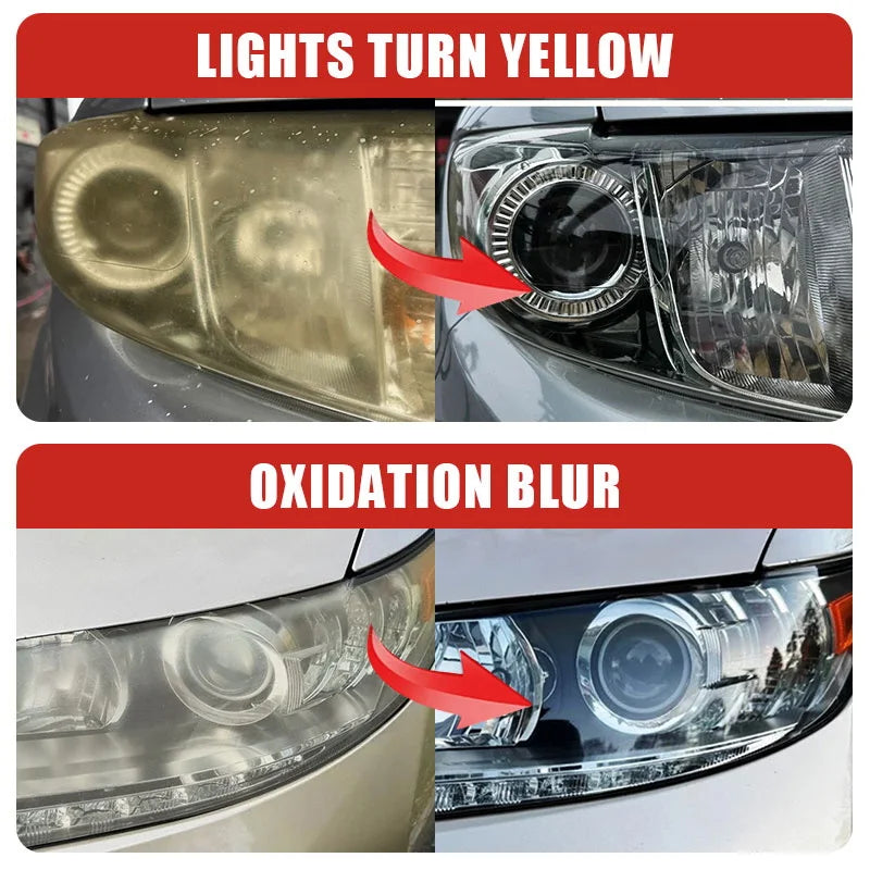 Car Headlight Restoration Polishing Kits Headlamp Scratch Remover Repair Cleaning Paste Remove Oxidation Headlight Polish Liquid