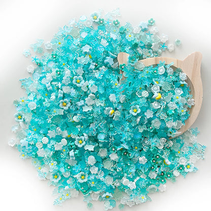 100PCS Random Mixed Strawberry Flowers Nail Charms Sweet Resin Flatback Moon Nail Art Decoration Accessories Manicure DIY