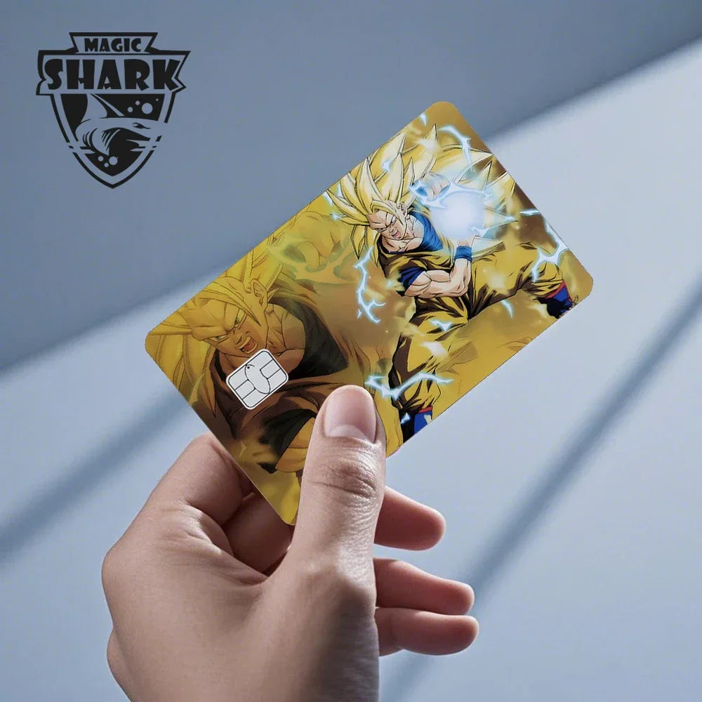 100% New Anime Goku Vegeta Super Saiyan 3M Front Film Skin Sticker Cover for Debit Credit Card