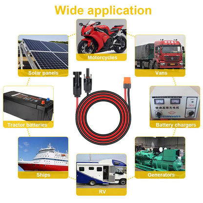 1/2/3M Solar Connector to XT60I- F Adapter 12AWG CableConnect Solar Panel Charge Cable for Solar Generator Portable Power Statio