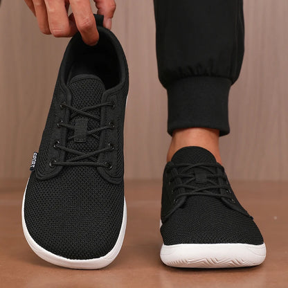 Men's Shoes Sneakers Wide Toe Barefoot Casual Wide Last Fashionable Canvas Black Flat Board Shoes Breathable Mesh Men's Shoes