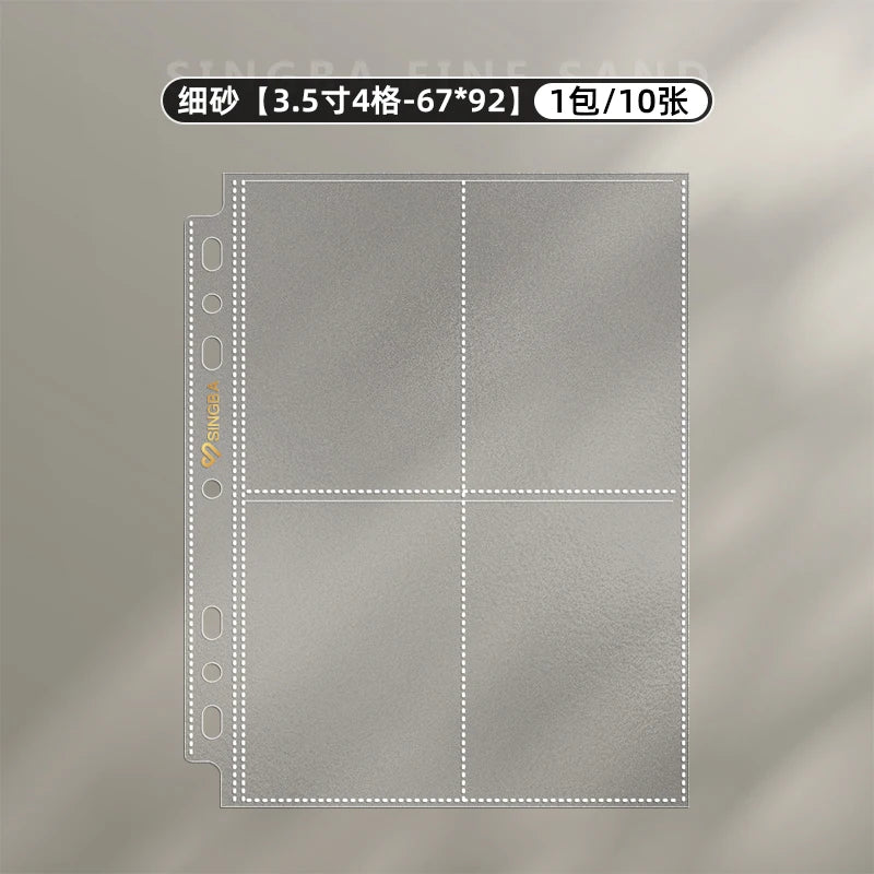 SINGBA 10pcs Clear Sheets Sleeve Acid free-No CPP loose-leaf Pages for A5/A4 Binder 4/ 9grid Pocket 3inch Photocard Protector