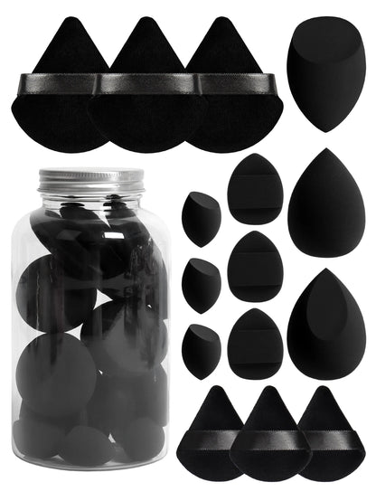 Spring 15 Cans,3 Loose Powder Puffs & 3 Mini Loose Powder Puffs & 3 Mini Makeup Eggs & 3 Mini Air Cushion Puffs, Foundation Mix