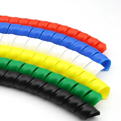 2M Long 8/10/12mm Cable Protection Sleeving Spiral Wound Flexible Wire Organizer Insulation Sleeve Wire Winding Protector