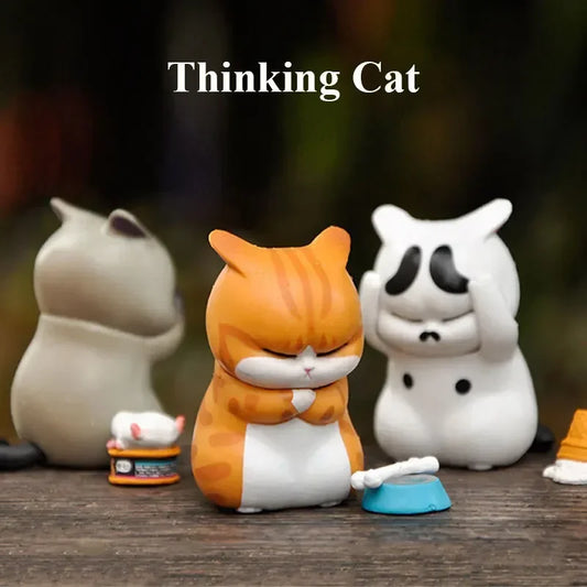 3/1Pc Mini Cat Blind Box Anger Orange Cat Cute Figures Ornaments Mystery-box Office Desktop Computer Decoration Children's Gift