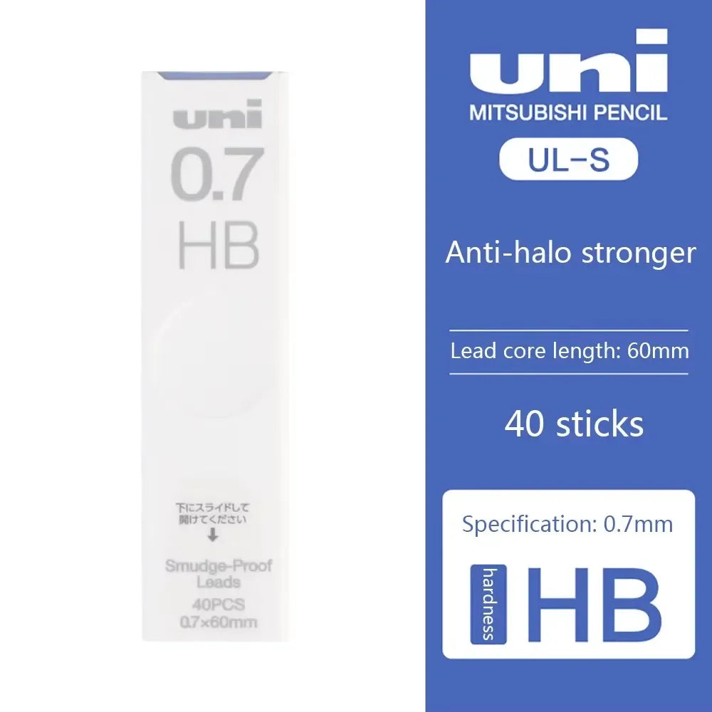 1Pcs Japan UNI UL-S Mechanical Pencil Lead-core Anti-fouling Thickened Black Non-breakable Student Pencil Lead 0.3/0.5/0.7 mm