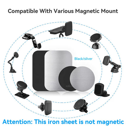 Metal Plate For Car Phone Holder Magnetic Universal Iron Sheet Disk Sticker Mount Mobile Phone Magnet Stand For IPhone