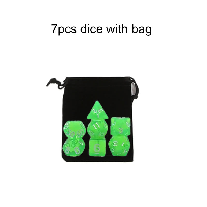 7pcs/set Multicolour Dice Set Multiple Colors Polyhedral RPG DND Role Playing Dragons Board Game Multiple Dice With Bags TMZ