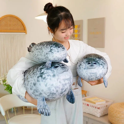 Simulation Giant  Sea Lion Plush Toys Soft Stuffed Animal Seal Pillow Real Life Appease Doll Cute Gift for Baby Kids