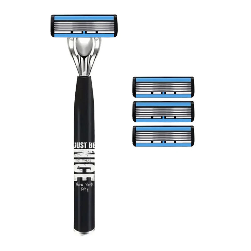 6-Layer Stainless Steel Shaver, Men's Classic Shaver Blade, Detachable and Reusable Shaver