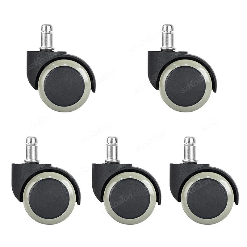 5 Pcs 2inch Universal Mute Office Chair Wheel Caster Heavy Duty Swivel Castor Replace Furniture Wheels Roller Rubber Brake DIY
