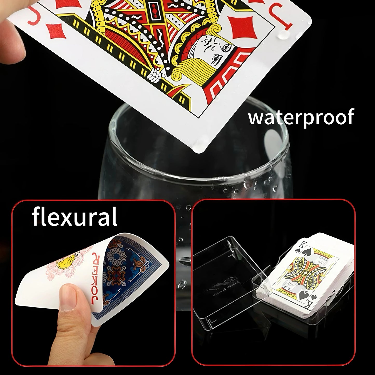Premium Frosted Playing Cards PVC Plastic Waterproof Durable Poker Cards Large Character Deck of Cards for Parties