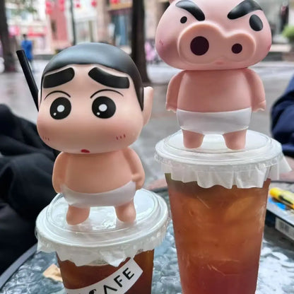 Crayon Shin-Chan Take Bath Zaemon Bare Butt Open Your Eyes Mobile Phone Stand Desktop Figure Ornament Gift Doll Car Decorations