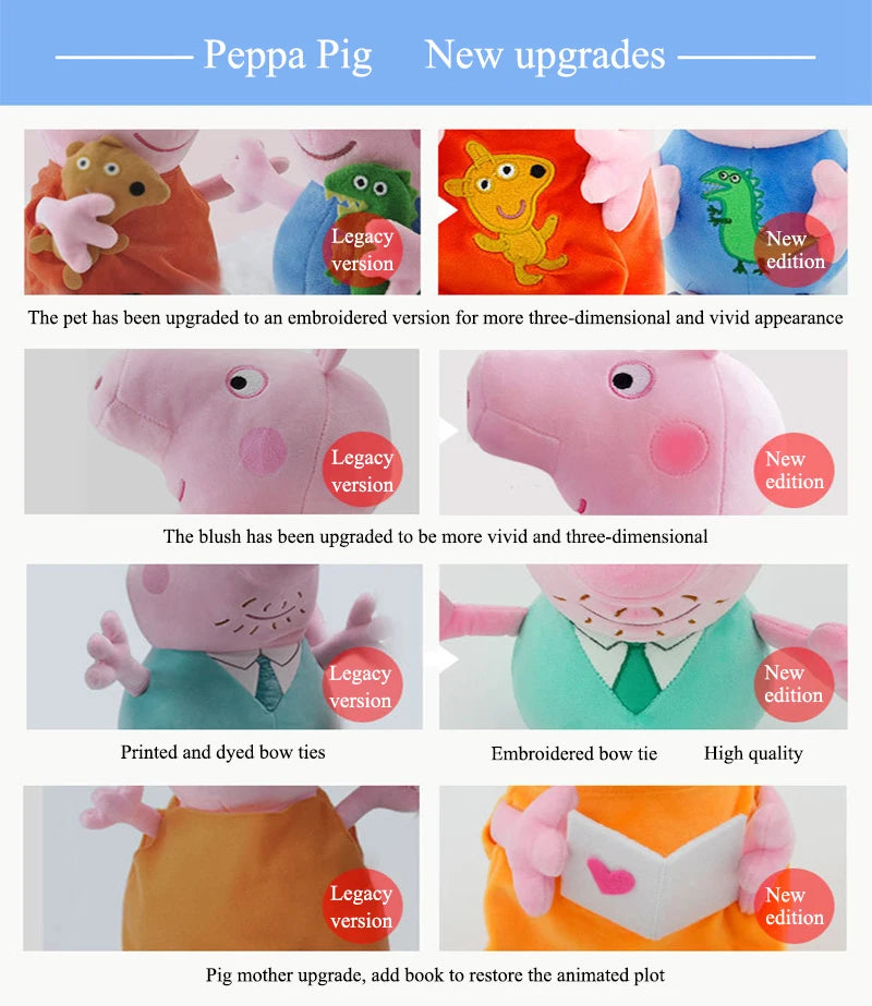 30cm Peppa Pig Plush Toys George Teddy Bear Mr Dinosaur Cute Cartoon Anime Figure Kawaii Stuffed Plush Toys Kids Christmas Gifts