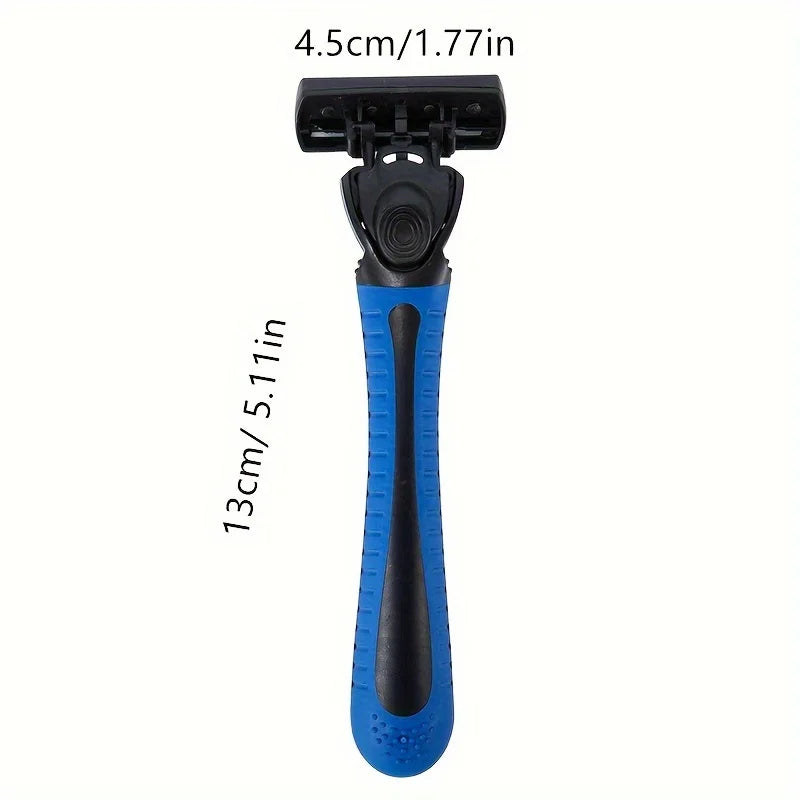 1pcs Safety Blade Razor, 6-Layers Manual Safety Razor, Washable Stainless Steel Streamline Blade For Travel Home Use