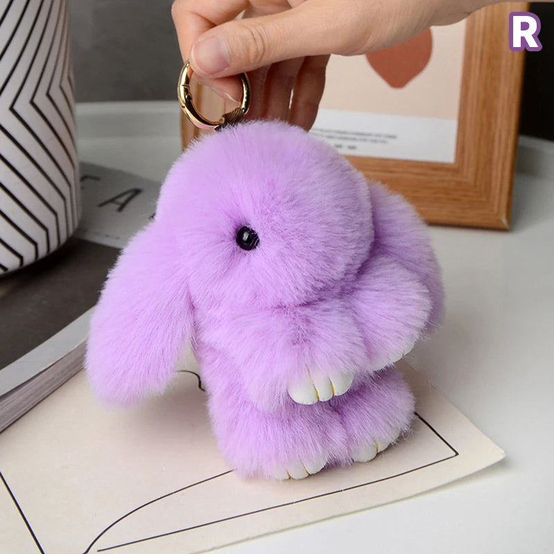 15cm Gifts Rabbit Fur Keychain Women Bag Car Key chain Pendant Decoration Jewelry Bags Hangings Accessories