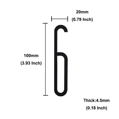 4 Inch 100mm Self Adhesive Big Modern Door Number for Exterior House Apartment Plaque Mailbox Address Digits Sticker Sign Black