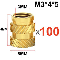 100 PCS M3X4X5