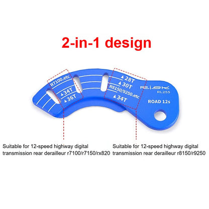 RISK 12T Electric Rear Derailleur Adjuster Adjustment Gauge Guide Tool Chain Gap Tool for Road Bike R7100 R7150 RX820 R8150