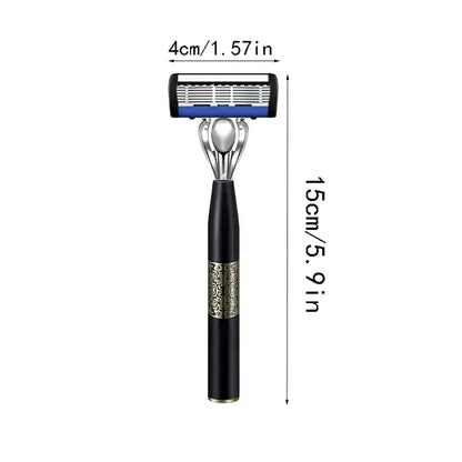 Washable Metal Ordinary Beard And Beard 6-layer Manual Men's Razor Stainless Steel Blade Hand Guard Metal Razor Holder