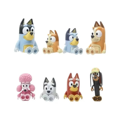 Bluey Family And Friends Action Figures 8 Pack Poseable Collectible Toys Pretend Play Dolls Birthday Gift For Children