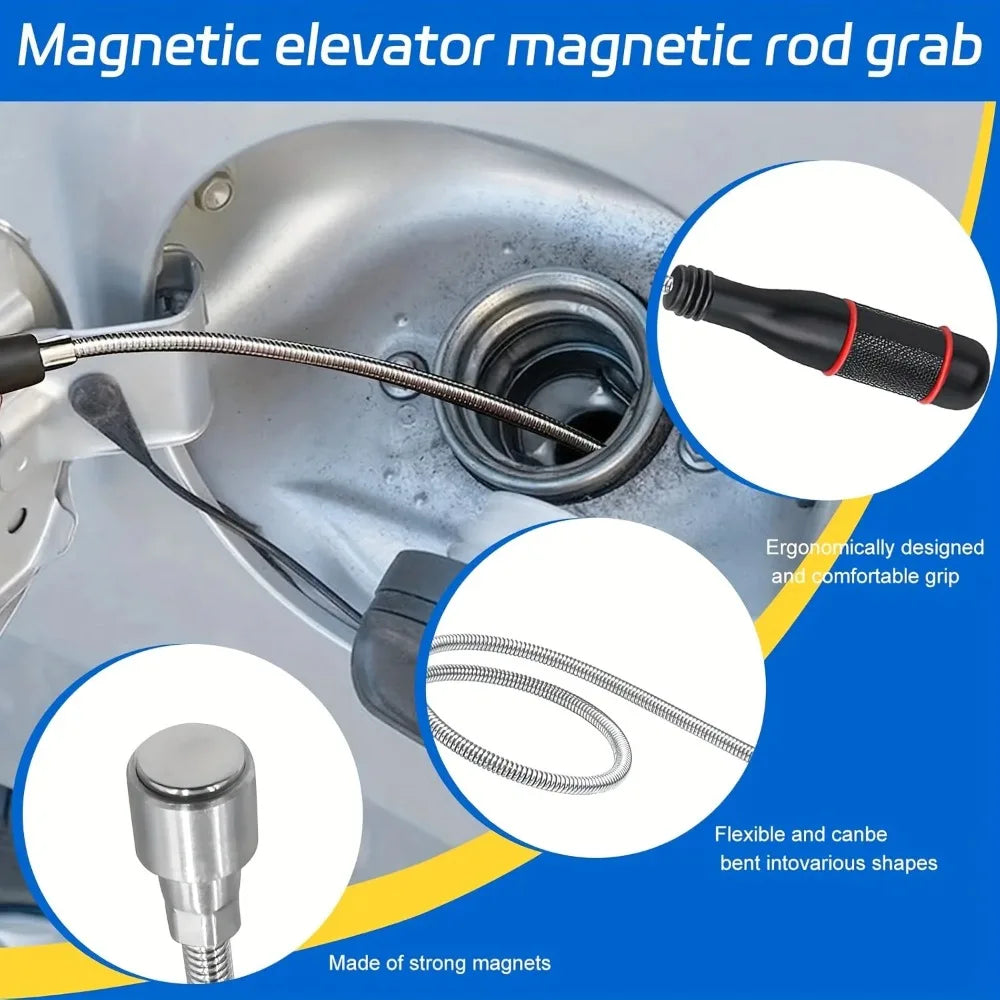Flexible Magnetic Pickup Tool with Strong Suction Rod - Bendable for Auto Repair/Sink Drain & Multi-Purpose Use
