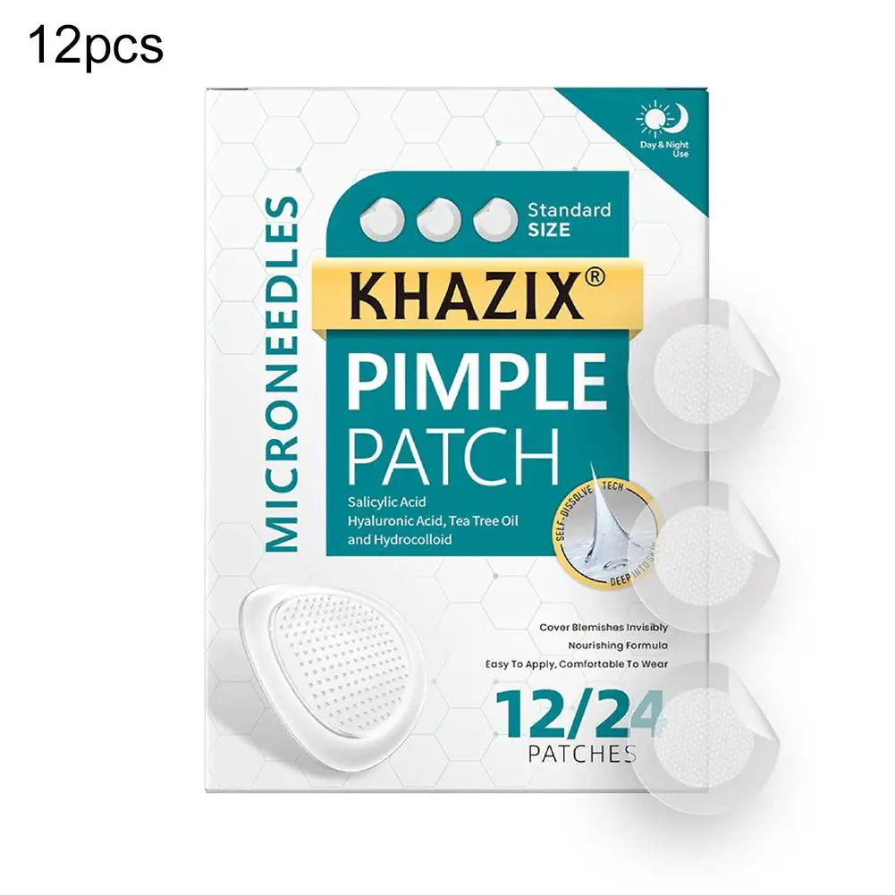 12/24PCS Micro Needle Pimple Patch Hydrocolloid Micropoint Pimple Patch For Acne Pimples Overnight, Invisible Acne Cover Patches