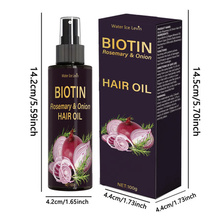 Rosemary Oil 3-in-1 Spray: Scalp/Hair Care, with Onion Formula, Moisturizes and Adds Shine to Hair, Ideal Nourishing Hair Care Oil