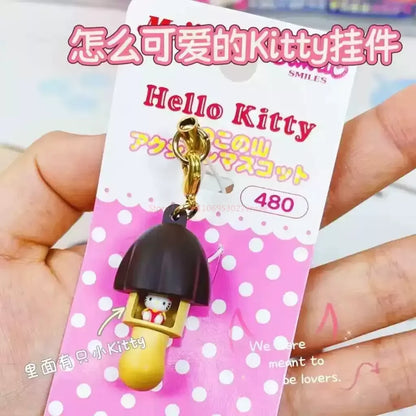 Hello Kitty Mushroom Pendant Cute Creative Keychain Cartoon Retro Bag Pendant Christmas Gift