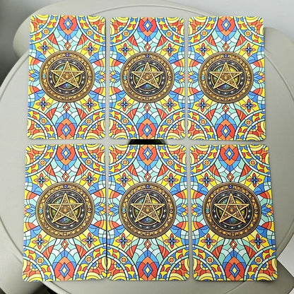 Complete Tarot Carding 10.3*6cm Stained Glass Set Inspired Rider Waite Smith Tarot Card Deck 78 Pcs Cards