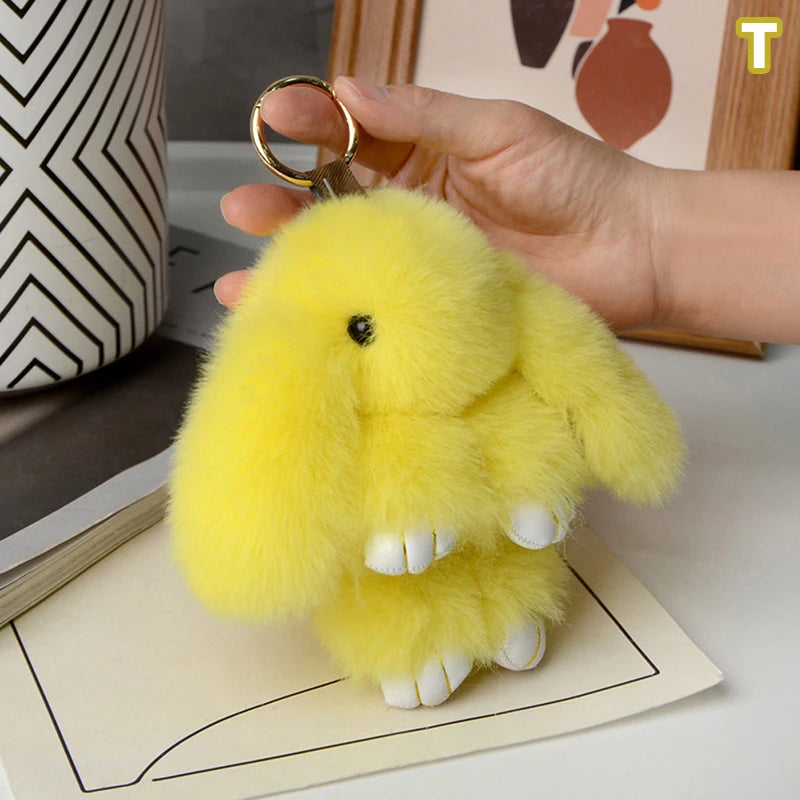 15cm Gifts Rabbit Fur Keychain Women Bag Car Key chain Pendant Decoration Jewelry Bags Hangings Accessories