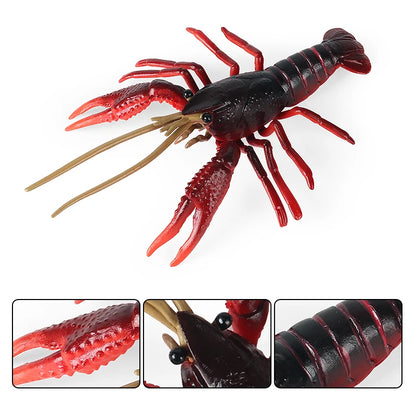 Oenux Ocean Animals Simulation Tiger Prawn Crayfish Shrimp Sea Life Model Figurines Action Figures Collection Toys For Kids Gift