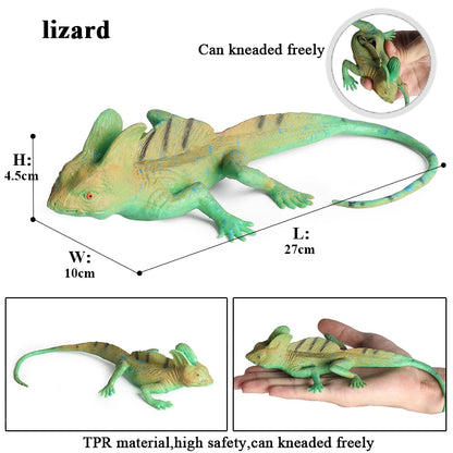 Oenux Insect Animal Wild Reptile Model Soft TPR Mantis Lizard Chameleon Housefly Gekko Action Figures Halloween Trick Kid Toy