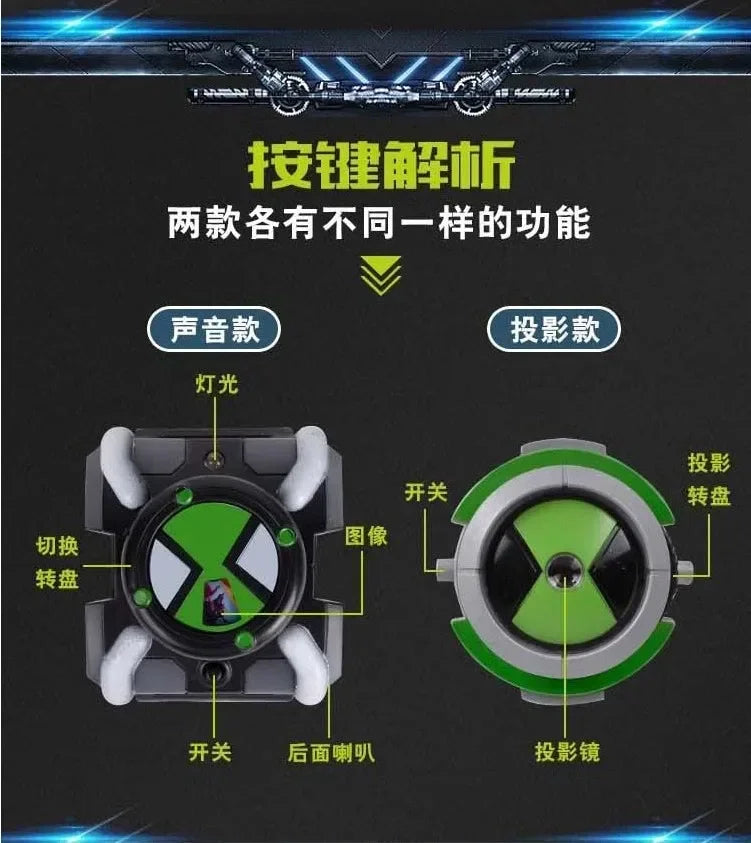 Omnitrix BEN10 Action Figures Ben Tennyson Projection Watch Deformation Sound Light Doll Smart Watch Children's Birthday Gifts