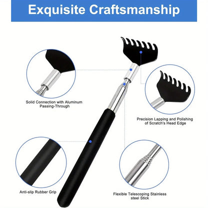Portable Extendable Back Scratcher Stainless Steel Telescoping Back Scratcher Tool Telescopic Back Scratching Tool Massage Gift