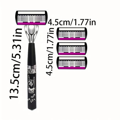 Razor Shaver for Men, Premium Shaving Shaver, 6-Layer Razor Face Beard Hair Comes with Replaceable Blades, 6-Layer Refills