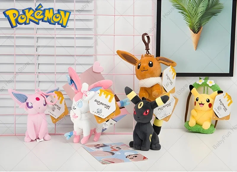 Original Pokemon Mimikyu Gengar Snorlax Umbreon Plush Toy Keychain Kawaii Espeon Jigglypuff Sprigatito Quaxly Peluche Dolls Gift