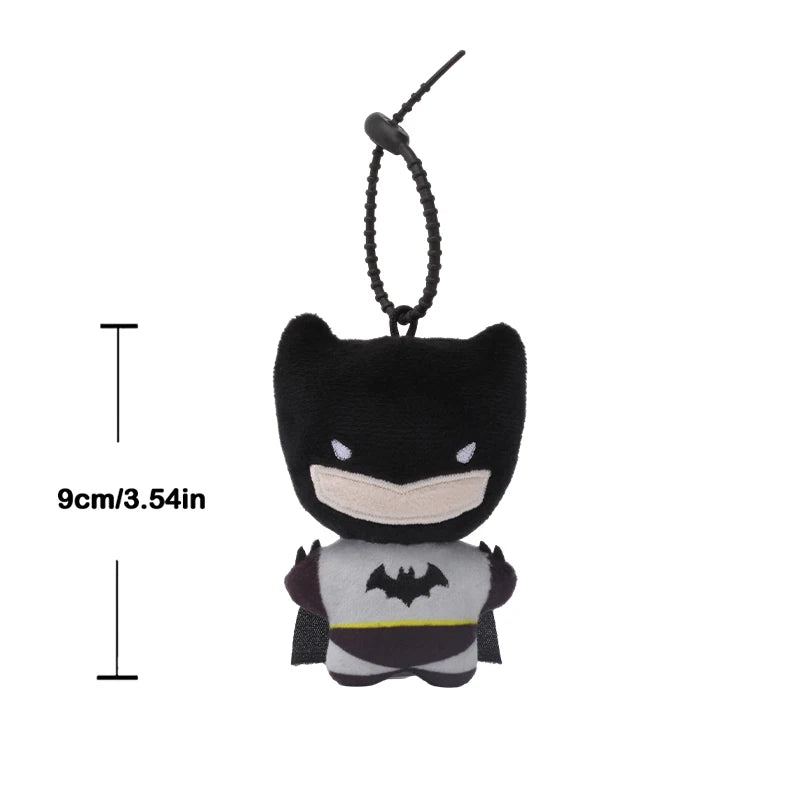 9cm Batman Superman Plush Keychain DC Justice League 9cm Harley Quinn Joker Cute Cartoon Movie Dolls Creative Christmas Gifts