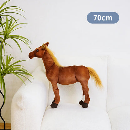 30-85cm Creative Cartoon Simulation Horse Plush Toy Doll Home Decoration Kawaii Lifelike Animal Toy Boys And Girls Birthday Gift