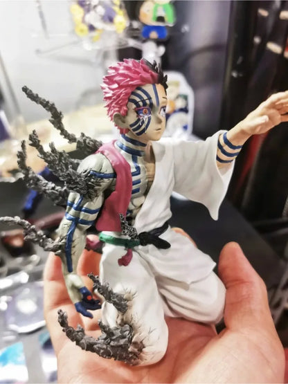 In Stock 13cm Demon Slayer Akaza Hakuji Anime Figure Model Doll Action Figurine Pvc Decoration Peripheral Desktop Ornament Toy