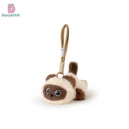 Soft Cartoon Cat Plush Toys Cute Animals Siamese Kitten Lovely Stuffed Doll Pendant Key Chain Birthyday Xmas Gift For Girl Boy