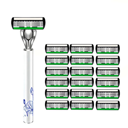 High Quality Men Safety Razor 6-Layer Germany Stainless Steel Shaving Blades Manual Shaver Replacing Cutter Head