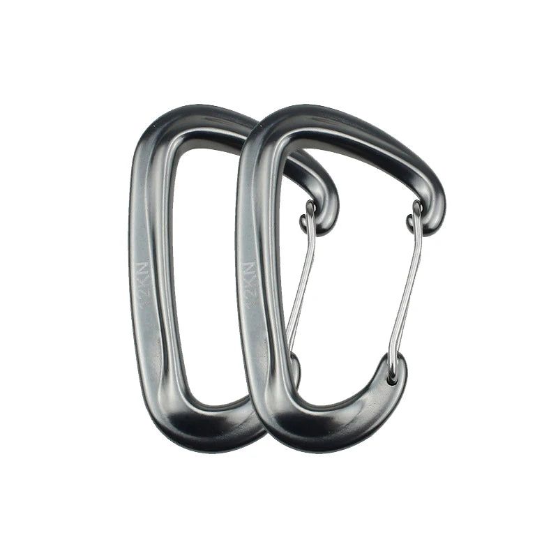 12KN Small Climbing Carabiner D-Shape Mountaineering Buckle Hook Safety Lock Outdoor Camping Hiking Key Chain