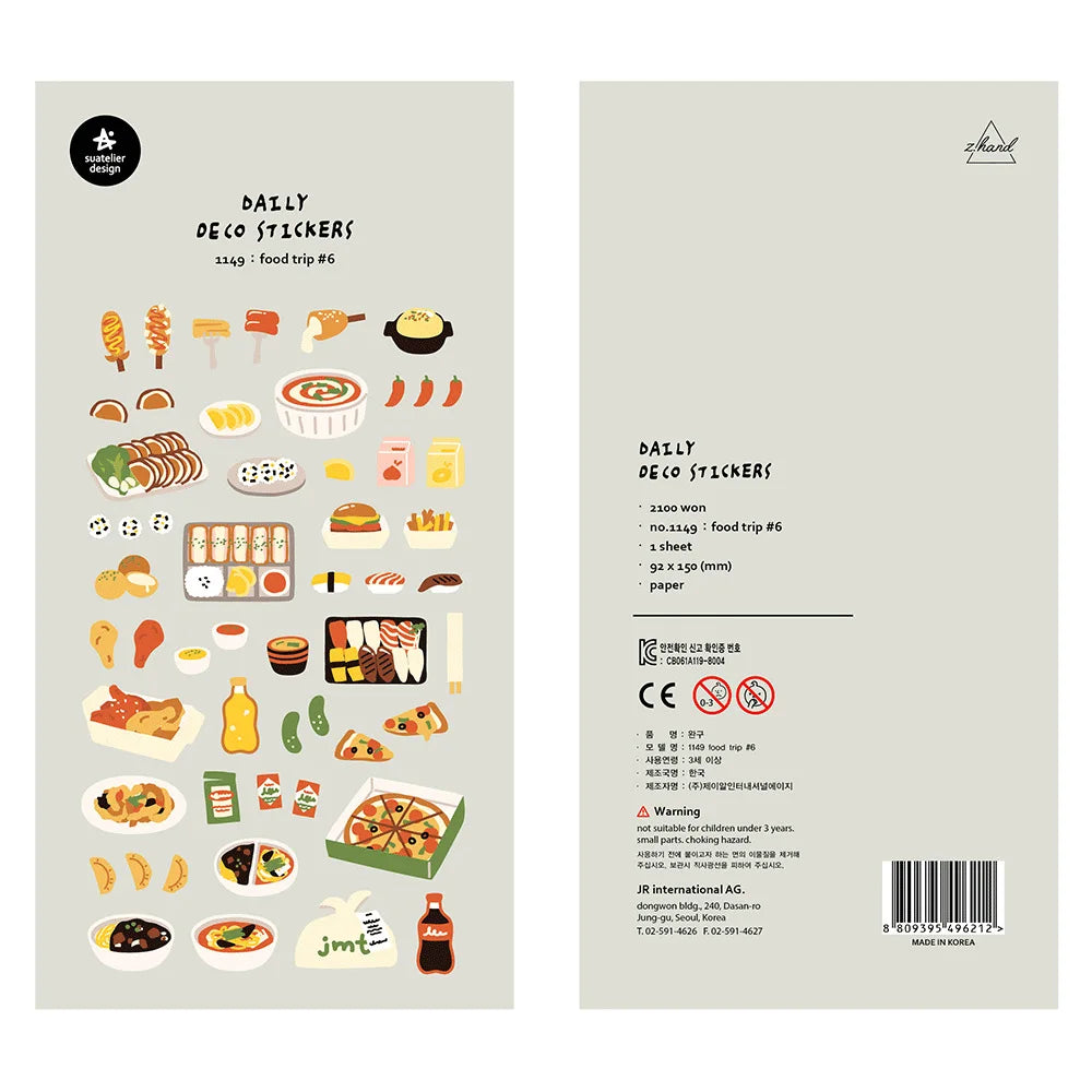 Korean Import Original Suatelier Collection Kawaii Daily Stickers Scrapbooking Diy Journal Stationery Sticker Deco Art Supplies